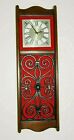 Stunning Rare Vintage Mid Century Waltham Wall Clock Rich Red