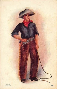 Postal: Vaquero con látigo, White City Art Co., antigua UDB 1906 - Imagen 1 de 2