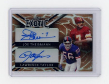 1/1 Joe Theismann Lawrence Taylor 2023 Leaf Exotic GIRAFFE SP Auto Card #DA-12