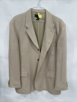 J Crew Men Size 46R Linen Blazer Sport Coat 3 Button Preppy Tan Beige Lined NEW* - Image 1 of 4