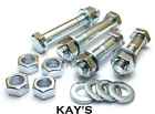 M12 PART THREADED BOLTS + FULL NUTS + WASHERS HIGH TENSILE 8.8 ZINC PLATED HEX