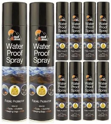 OPTIMAL PRODUCTS 300 ml Stoffschutz wasserdicht Spray Zelt Stoff Schuhe Angeln Camping Taschen UK