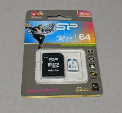 SP Rescue 64GB microSD Memory Card Elite with adapter - Image 1 of 2