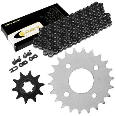 Комплект черной приводной цепи и звездочек для Suzuki LT80 Quadsport 80 2X4 1989-2006 - Изображение 1 из 4