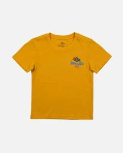 RIP CURL Little Boy's S/S T-Shirt CHECK DIAMOND - Mustard - Size 8 - NWT - Picture 1 of 2