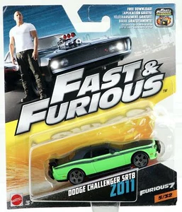 Hot Wheels 2011 Dodge Challenger SRT8 Fast & Furious 7 - FCF40 Black/Green 1:55 - Picture 1 of 3