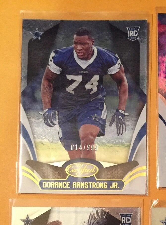 2018 certified rc #d 014/999 dorance armstrong jr. cowboys rookie stud - Image 1 of 1