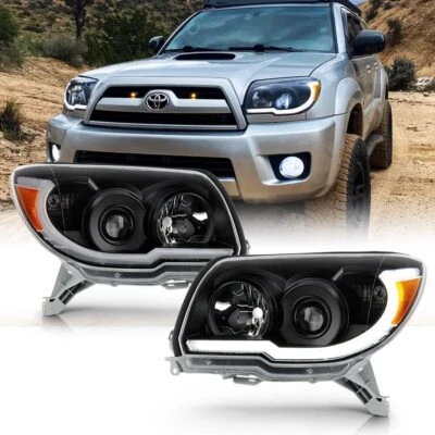 For 06-09 Toyota 4Runner BLACK LED Neon Tube DRL Projector Headlights Headlamps - Image 1 of 4