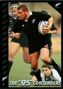 1995 NEW ZEALAND ALL BLACKS World Cup Card MARK ALLEN Contenders - Picture 1 of 2