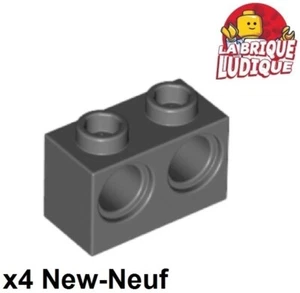 Lego Technic 4x Brick 1x2 2 Holes Dark Bluish Gray 32000 - Picture 1 of 1