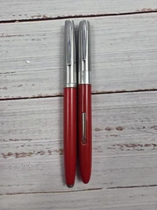 Penna stilografica Wearever Pioneer con tappo in alluminio rosso brillante riempitivo a leva + penna normale - Foto 1 di 8
