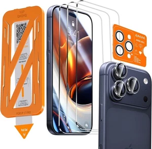 iPhone 17 Pro Displayschutzfolie 3+1 Stück, Hartglas & Kameralinse - Bild 1 von 8