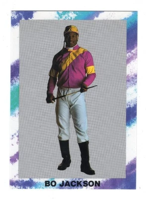 Bo Knows Purple Teal & White Border 1990 #NNO Bo Jackson carreras de caballos Foto 1 de 2