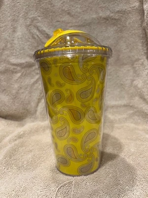 Caneca de viagem Mark Charles Minilli amarela paisley nova 16 oz - Imagem 1 de 4