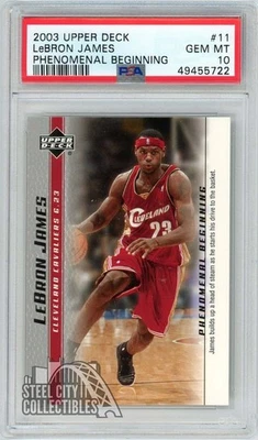 LeBron James 2003-04 Upper Deck Phenomenal Beginning Rookie Card #11 PSA 10 - Image 1 of 2