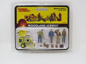 Woodland Scenics O 2753 Trabajadores de Albañilería Mezclador de Hormigón Conjunto de Figuras de Construcción - Imagen 1 de 2