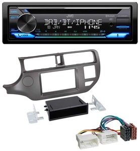 JVC Bluetooth MP3 USB DAB CD Autoradio für Kia Rio UB 2011-2014 anthrazit - Bild 1 von 8