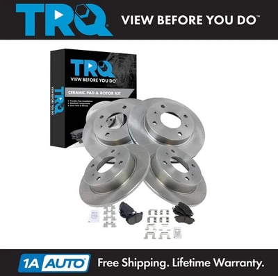Kit de pastillas de freno y rotor de cerámica TRQ para Nissan 240SX 1989-1998 Foto 1 de 4
