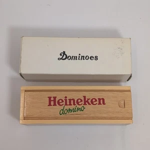Heineken Beer Promotional Merchandise Dominoes Set Wood Box Logo Taiwan - Picture 1 of 3
