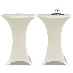 2 x Tischhusse für Stehtisch Stretchhusse Ø60 cm cremefarben - Bild 1 von 5
