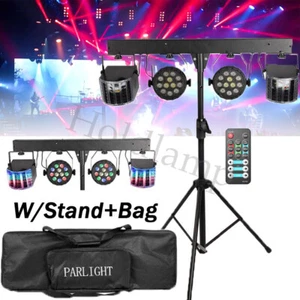 180W LED Par Can Light Stand RGBW DMX Remote DJ Party Bar Band Light with Bags - Picture 1 of 27
