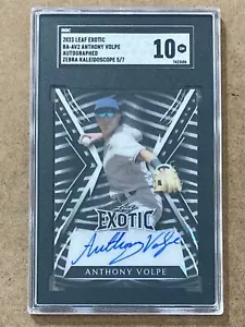 2023 Leaf Exotic Anthony Volpe Prospect SGC 10 Auto Zebra Kaleidoscope /7 (5/7) - Picture 1 of 2
