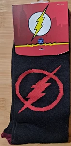 NEW DC Comics THE FLASH Crew Socks Unisex Men's Black Red Size 8-12 - Picture 1 of 5