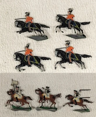 Antique Ernst HEINRICHSEN Nurnberg Soldier Flats ~ Calvary Charge Swords Drawn - Image 1 of 4