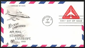 F23? Busta posta aerea USA 10c, PRIMO GIORNO DI EMISSIONE 1/8/1968 - Foto 1 di 2