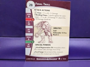 D&D miniatures Desert of Desolation FERAL TROLL PROMO CARD - Picture 1 of 1