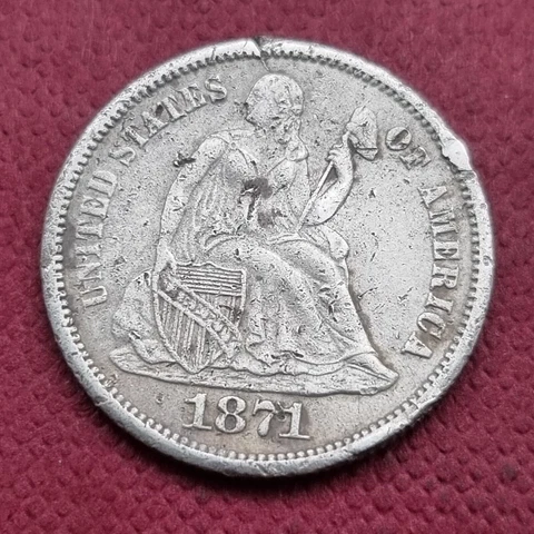 1871 S Seated Liberty Dime 10c Better Grade XF + Details #50962 Cover