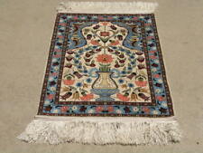 Vintage Silk K a s h a n Oriental Rug Carpet 28x51" Perfect 400 kpsi