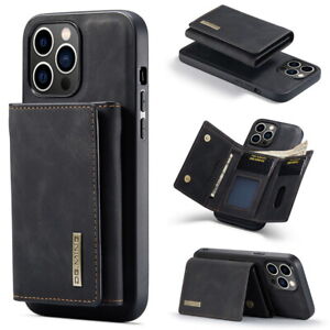 Detachable Magnetic Flip Leather Wallet Hybrid Shockproof Case Cover For iPhone