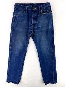 Vintage Rustler 36x34 Blue Jeans Classic Heavy Denim Faded Stone Wash - Picture 1 of 7