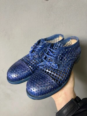 PVP370$ MOMA Mujer Cuero Azul Oxfords-Zapatos Foto 1 de 4