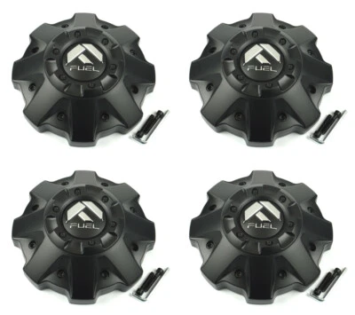 4x NEW Fuel Off-Road Matte Black 5 / 6 Lug Bolt On Wheel Center Caps 1002-48BR - Image 1 of 4