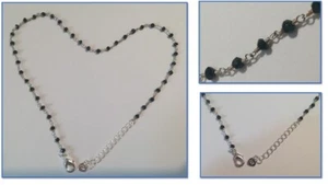 Collana girocollo spinello nero argento montata "a rosario" - Foto 1 di 1