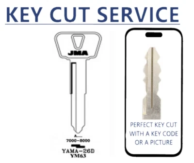 SERVICIO CORTE LLAVE + Llave Moto Yamaha YM63 / X248 (JMA YAMA-26D) Foto 1 de 4