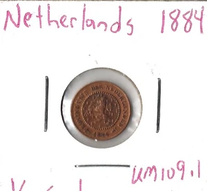 Coin Netherlands 1/2 Cent 1884 KM109.1 - Picture 1 of 3