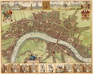 A4 Nachdruck alter Landkarten von London 17. Jahrhundert London von Hollar - Bild 1 von 1