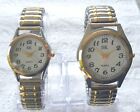 Set Of 2 New Stretch Band Watches Ladies+mens Easy To Read +free Extra Batteries