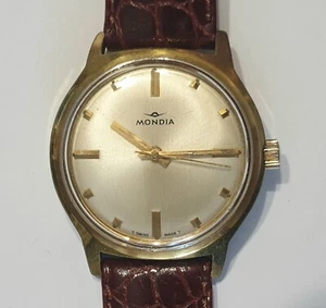 Orologio Mondia Vintage Carica Manuale Cal.1802 Placcato Oro Anni 70 - Foto 1 di 16