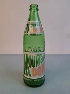Bottiglia di soda vuota vintage pre anni 70 vetro mezzo litro rugiada di montagna - Foto 1 di 8