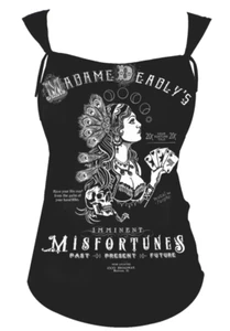 Camiseta sin mangas Se7en Deadly Misfortune Teller calavera gitana gótica punk rockero - Imagen 1 de 3
