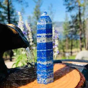 Natürlicher Lapislazuli Turmspitze Lapislazuli Stab Obelisk Heilung Kristall Geschenke - Bild 1 von 4
