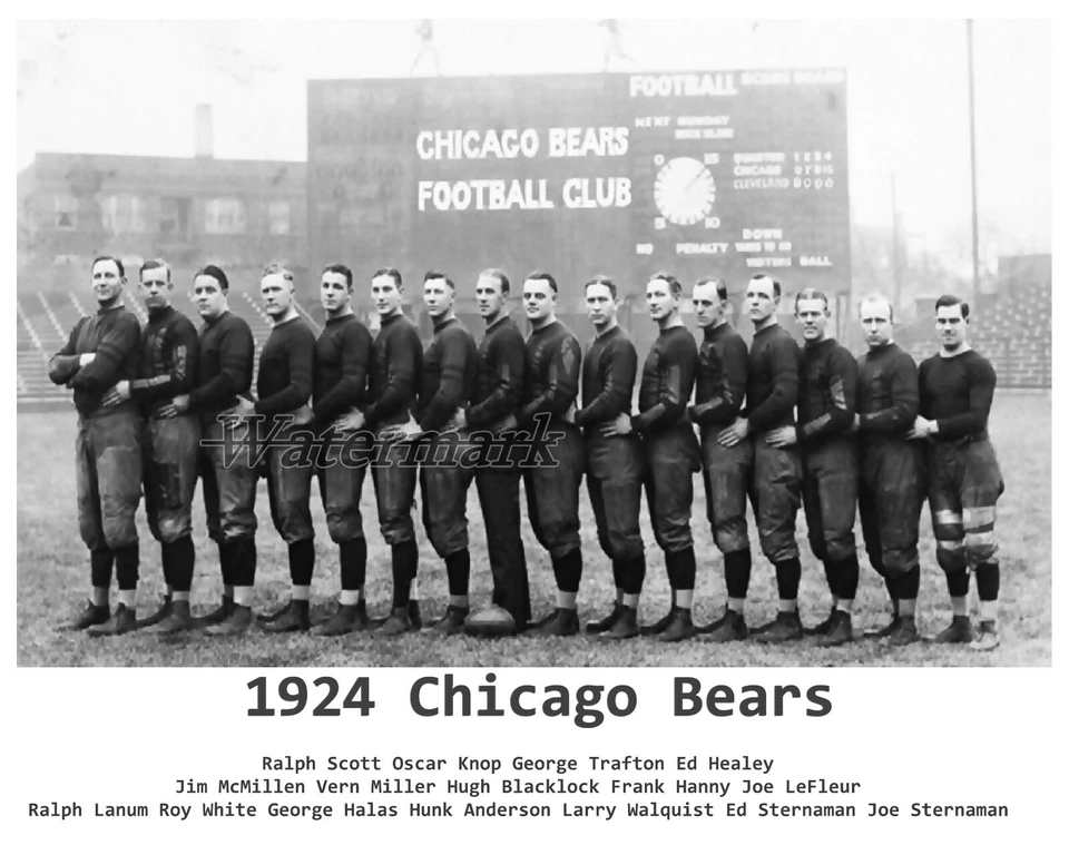 NFL 1924 Chicago Bears Team Photo George Halas Wrigley Field 8 X 10 Photo Pic - Image 1 of 1