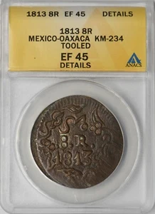 1813 Mexico Oaxaca SUD 8 Reales - ANACS EF45 Details Tooled - ✪COINGIANTS✪ - Picture 1 of 2