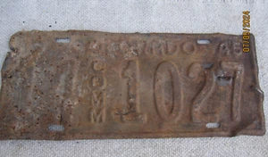 Colorado License Plate 1945 Rusting/no paint # 14-1027 Comm - Picture 1 of 7