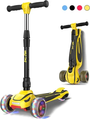 Scooter plegable extra ancho con luces LED de 3 ruedas para niños de 3 a 12 años NUEVO Foto 1 de 4