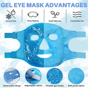 Ice Pack Cold Face Eye Masks Reduce Puff Dark Circles Reusable Hot Gel Mask New - Picture 1 of 8